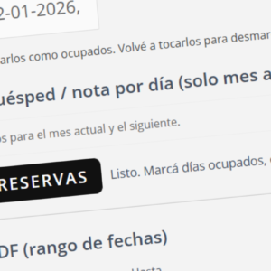 RDev Booking Calendar — Gestión de Reservas Libres de Comisiones
